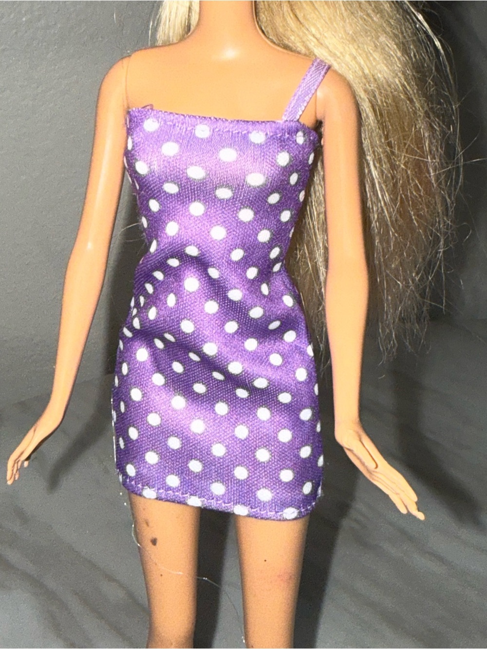 Barbie Mattel purple mini dress polka dots